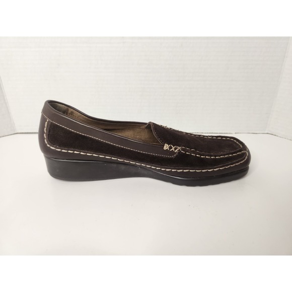 Aerosoles Suede Leather Loafers Brown Womens Size 8.5 - Picture 5 of 13